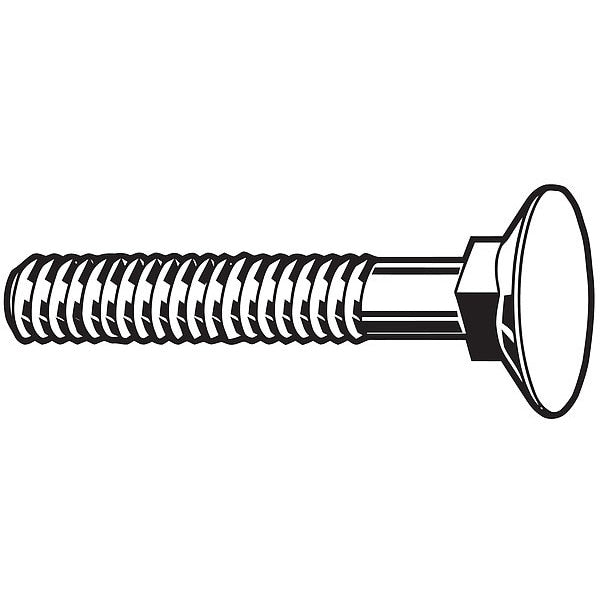 Plow Bolt, Plain, 7/16-14x1-3/4, Gr 5, PK25