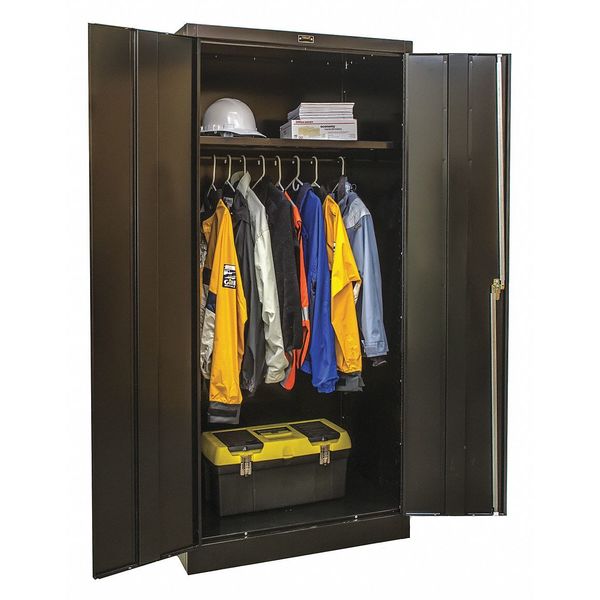 24 ga. ga. Steel Wardrobe Storage Cabinet,  36 in W,  72 in H,  Stationary