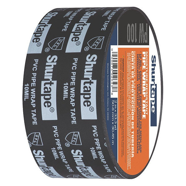 Pipe Sealant Tape, Black, PVC, 1199" L