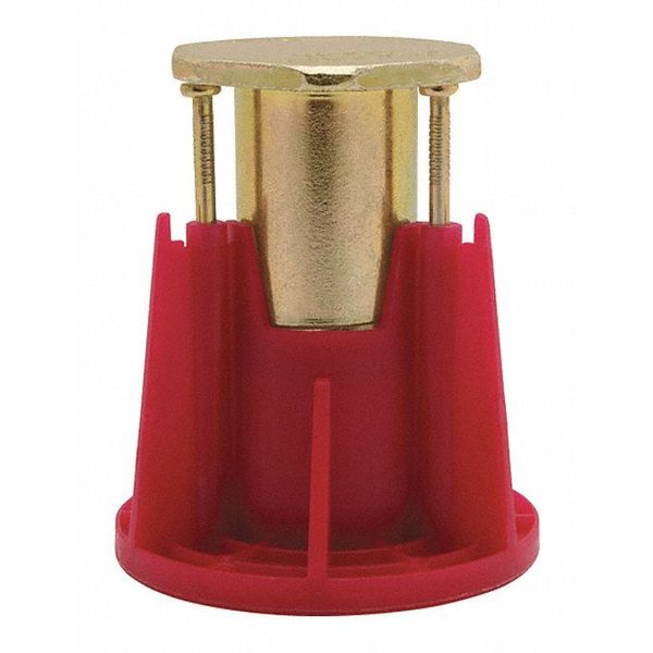 Wood-Knocker Vertical Cast-In Place Insert Anchor,  2 3/8 in Dia.,  2 in L,  Zinc Plated,  100 PK