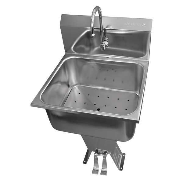 Wall Mnt Meat Wash Sink w/Double Valve