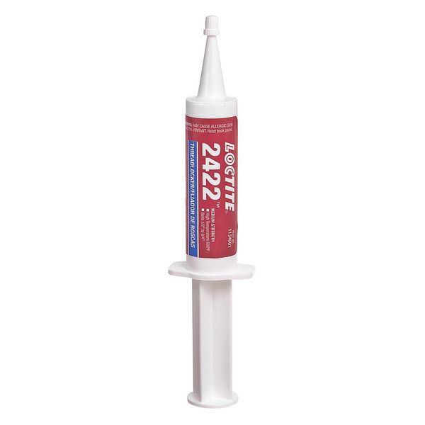 Threadlocker,  LOCTITE 2422,  Blue,  Medium Strength,  Paste,  25.5 mL Syringe