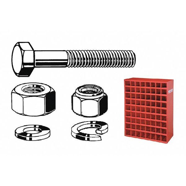 Hex Head Cap Screw Assortment,  Steel,  Yellow Zinc Plated Finish