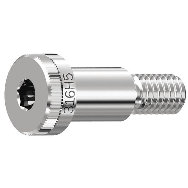 Shoulder Screw,  3/8"-16 Thr Sz,  5/8 in Thr Lg,  1/2 in Shoulder Lg,  316 Stainless Steel