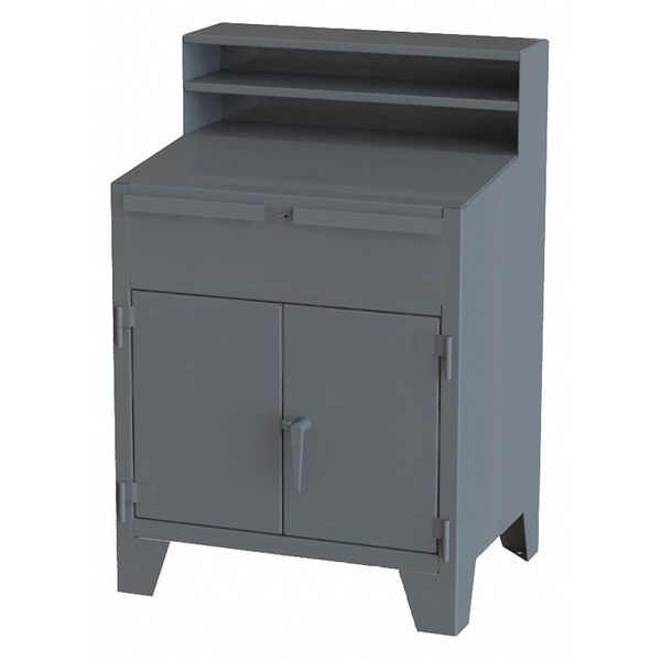 Cabinet Shop Desk, 54" H, Charcoal Gray