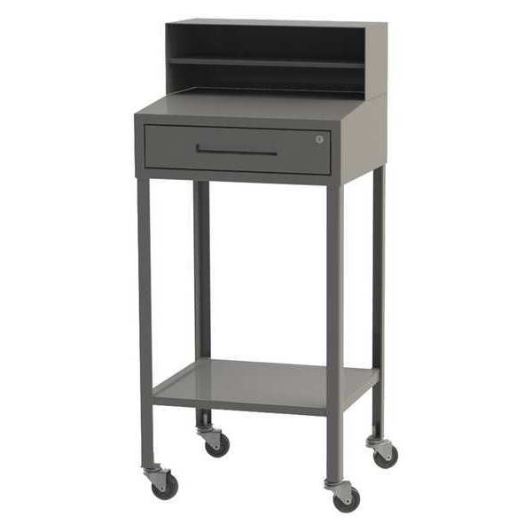 Mobile Shop Desk, Gray, 52" Overall Height