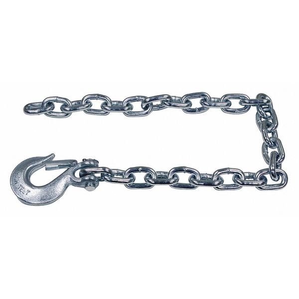 Safety Chain, Silver, 3/8" Sz, 6-1/2"W