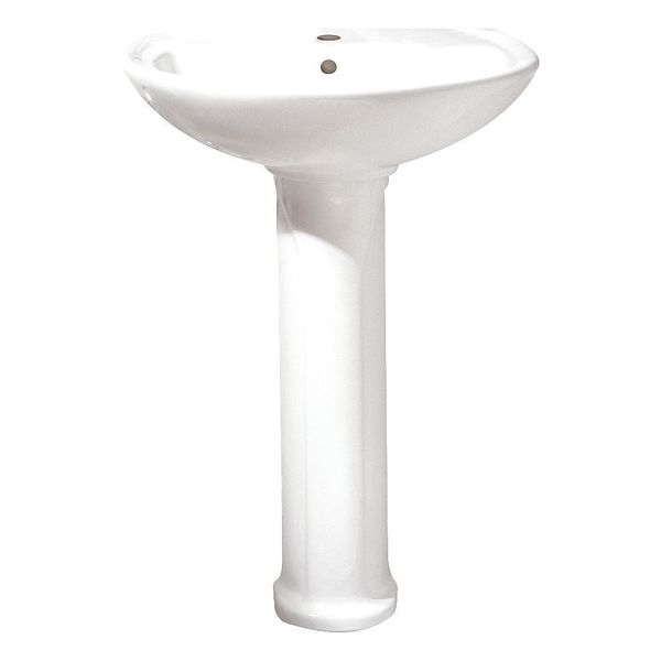 Cadet Pedestal Sink, Center Hole, White