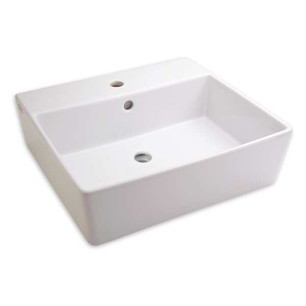 Above Counter Sink, Rear Overflow, White