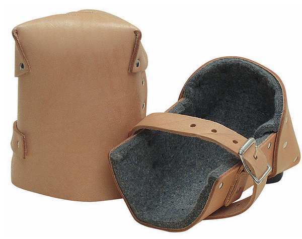 Knee Pads, Leather/Felt, Tan, PR