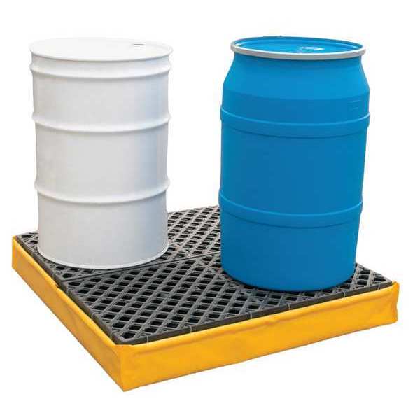 Drum Spill Containment Pallet,  66 gal Spill Capacity,  4 Drum,  2400 lbs.,  Polyethylene