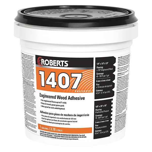 Floor Adhesive,  1407 Series,  Beige,  1 gal,  Pail