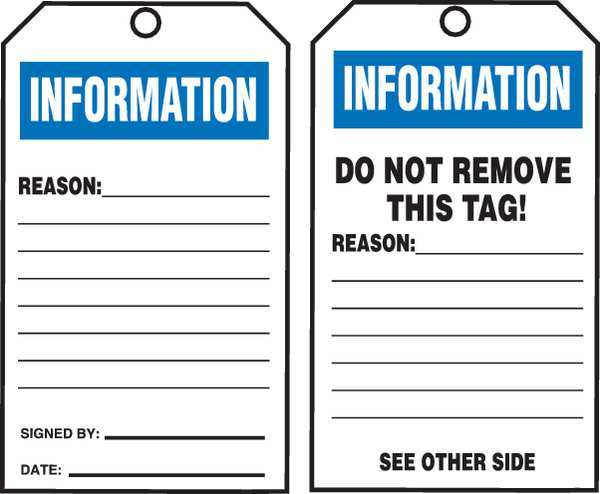 Tags By-The-Roll, Information, 6-1/4x3 in, Cardstock, 100/RL