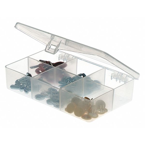 Compartment Box with 6 compartments,  Plastic,  1" H x 2.88 in W