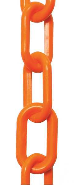2" (#8,  51 mm.) x 50 ft. Safety Orange Plastic Chain