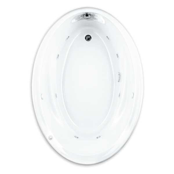 Oval Whirlpool EverClean Tub, White