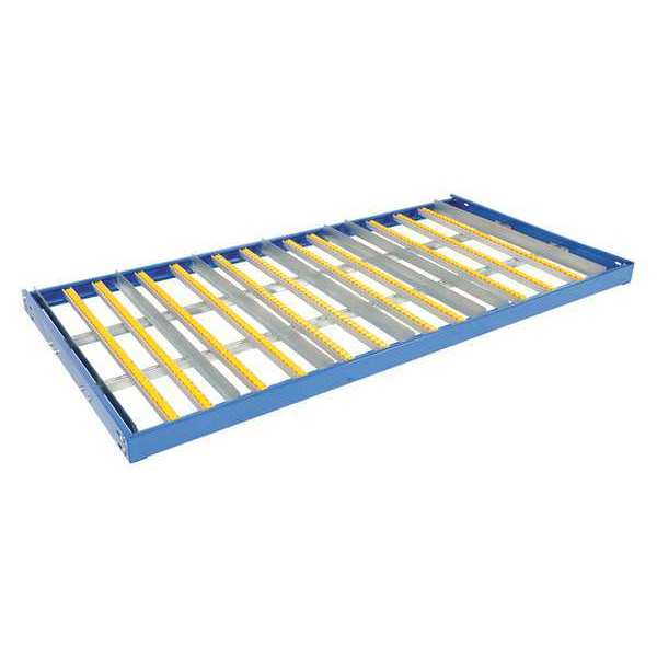 Blue Steel Pallet Rack Gravity Flow Shelf 96"W x 48"L