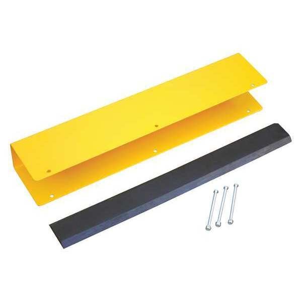 Yellow Rack Guard with Rubber Bumper Insert 36" Height