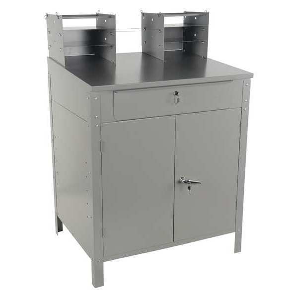 Shop Desk Cabinet Style 49" Height with Built in Lock Doors