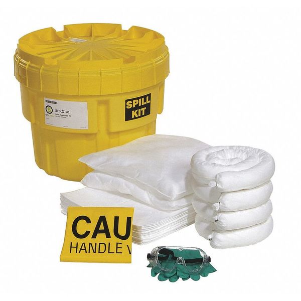 Spill Kit, Drum, Oil-Based Liquids, 19" H