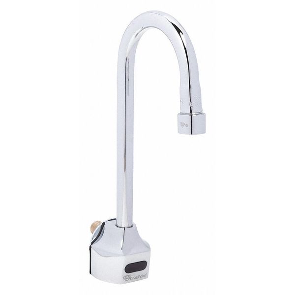 Sensor Single Hole Mount,  1 Hole Gooseneck Bathroom Faucet,  Polished chrome