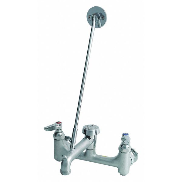 Manual 8" Mount,  Straight Service Sink Faucet,  Rough Chrome