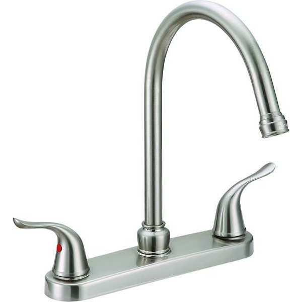 Manual,  8" Mount,  2 Hole Gooseneck Kitchen Faucet