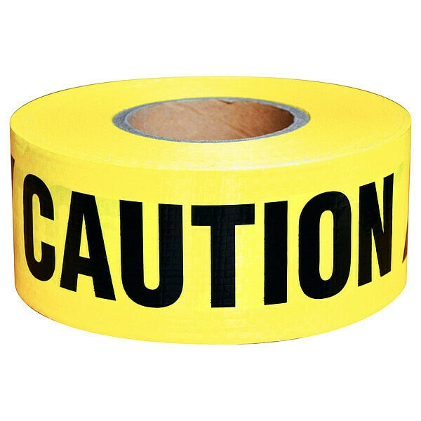 Barricade Tape,  Caution,  Yellow,  Roll 3"