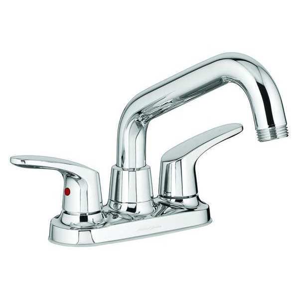 Dual Handle 4" Mount,  2 or 3 Hole Low Arc Laundry Sink Faucet,  Polished chrome