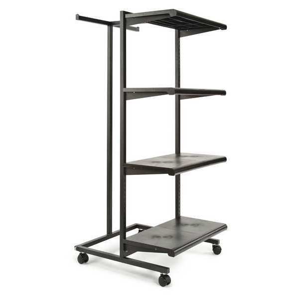 Frame with Shelves,  27"D x 24"W x 58"H,  Black