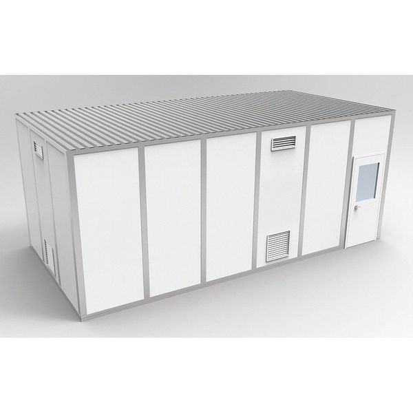 4-Wall Cleanroom Modular In-Plant Office,  10 ft 1 3/4 in H,  24 ft 4 1/2 in W,  12 ft 4 1/2 in D