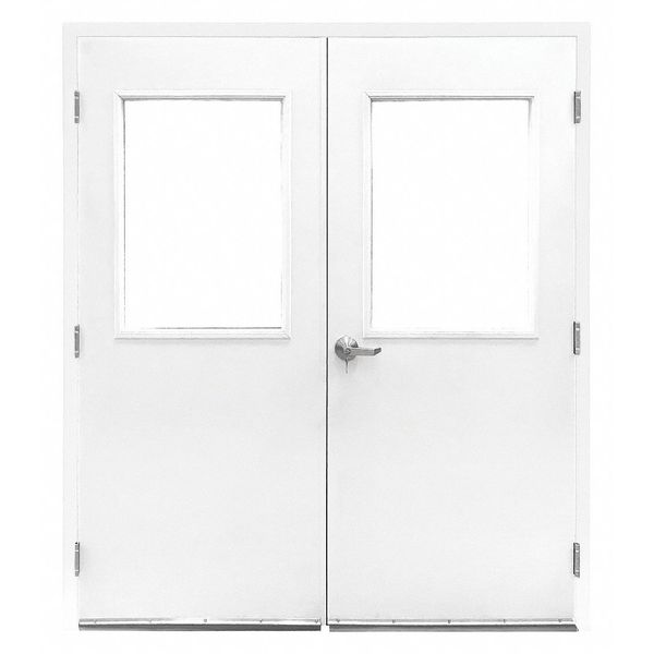 Double Door w/Glass, Steel, 84Hx72W, White