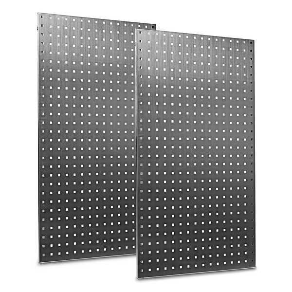 (2) 24 In. W x 42-1/2 In. H Stainless Steel 18-Gauge Square Hole Pegboards Mounting Hardware