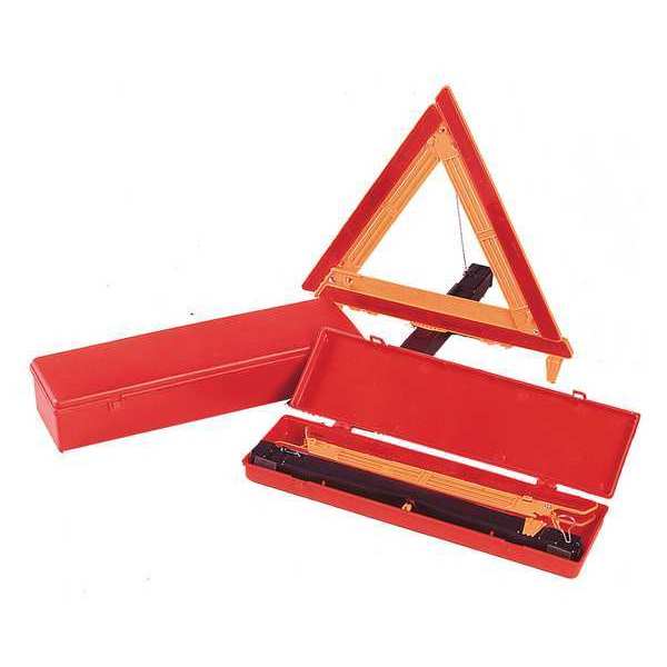 Triangle Safety Kit,  Includes Warning Triangle,  Red Carrying Case,  Orange Triangle Color