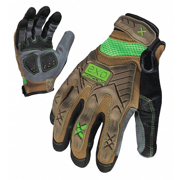 Impact Mechanics Glove, Brown/Gray, L, PR