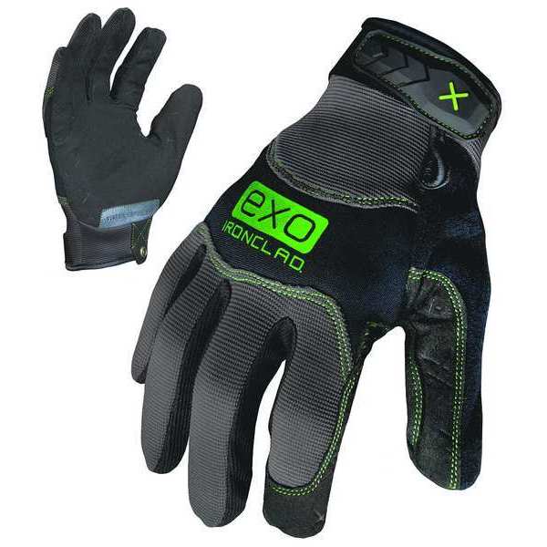 Mechanics Gloves,  M,  Black/Grey,  Single Layer,  Spandex,  Neoprene