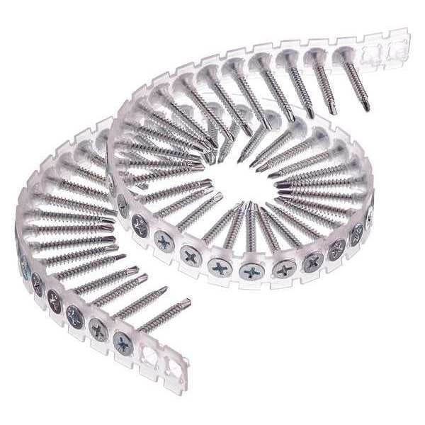 Drywall Screw,  #6 x 1-1/4 in,  Steel Flat Head Phillips Drive,  4000 PK