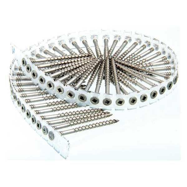 Drywall Screw,  #8 x 2-1/2 in,  Steel Flat Head Square Drive,  800 PK