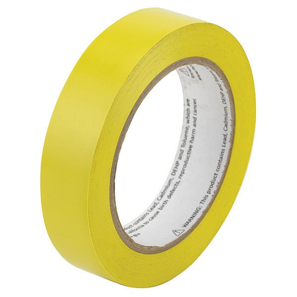 Aisle Marking Tape, Solid, Yellow, 1" W