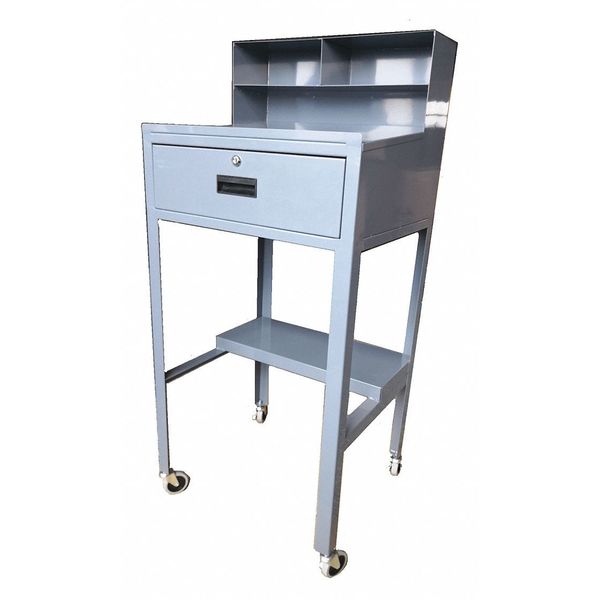 Shop Desk, 23" W x 51" H x 20" D, Gray