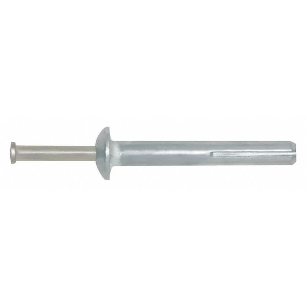 Zamac Nailin Nail Drive Anchor,  1/4" Dia.,  1-1/2" L,  Alloy Steel Plain,  100 PK