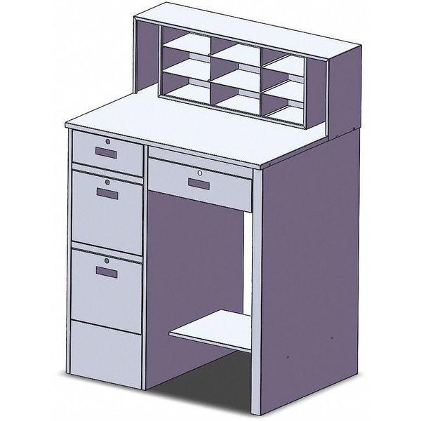 Stationary File Workstation, 39" Wx55" H