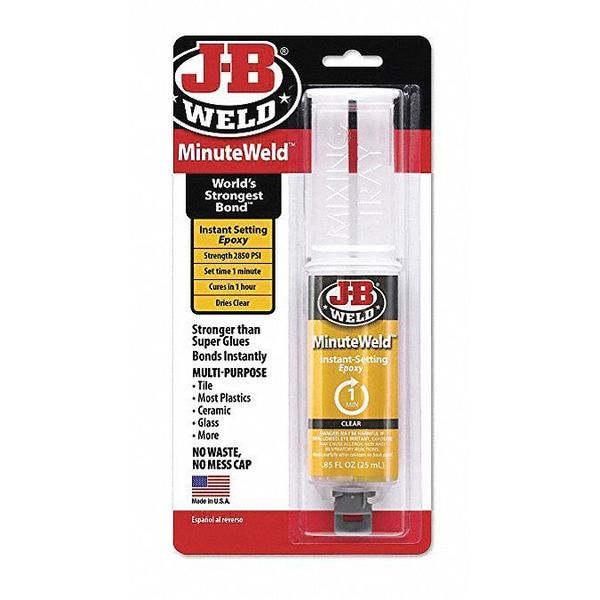 Epoxy Adhesive,  MinuteWeld Series,  Clear,  1:01 Mix Ratio,  1 hr Functional Cure,  Dual-Cartridge