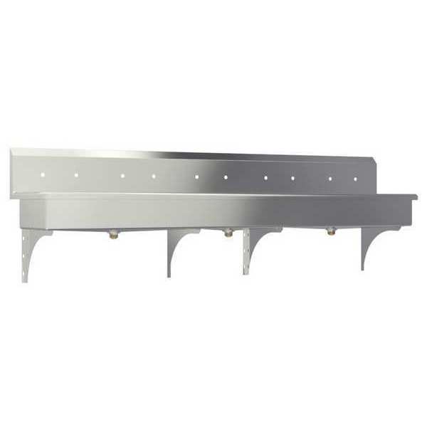 Wall Mount,  10 Hole,  Stainless,  Wash Station