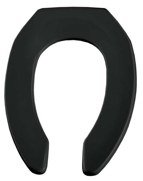 Toilet Seat,  Without Cover,  Plastic,  Elongated,  Black