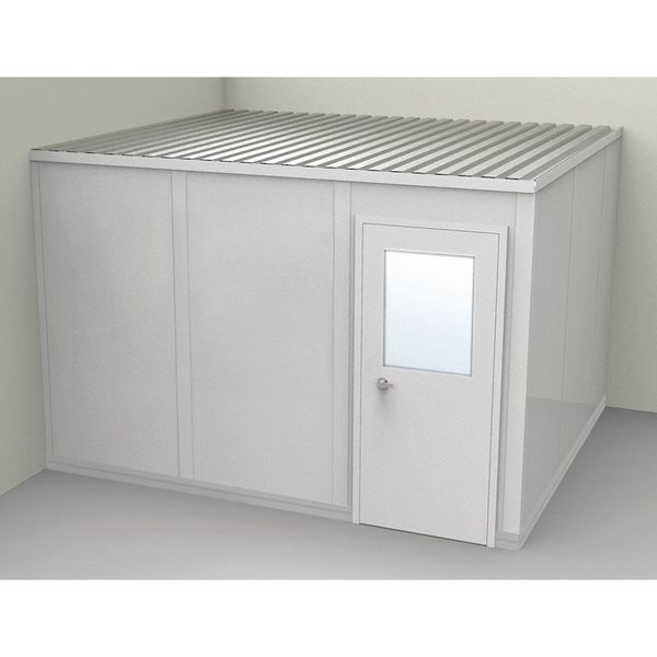 2-Wall Modular In-Plant Office,  8 ft 1 3/4 in H,  12 ft 1 1/4 in W,  10 ft 1 1/4 in D,  Gray
