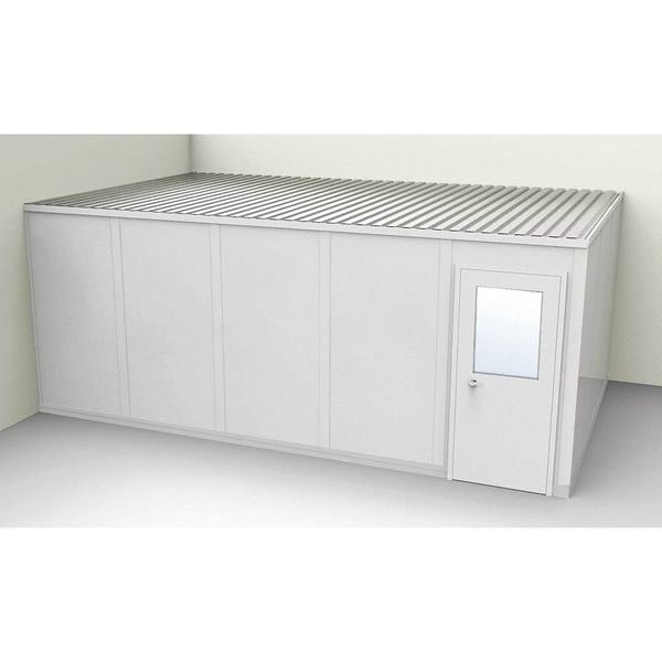 2-Wall Modular In-Plant Office,  8 ft 1 3/4 in H,  20 ft 1 1/4 in W,  12 ft 1 1/4 in D,  Gray