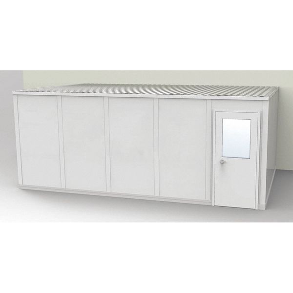 3-Wall Modular In-Plant Office,  8 ft 1 3/4 in H,  20 ft 4 1/2 in W,  12 ft 1 1/4 in D,  Gray