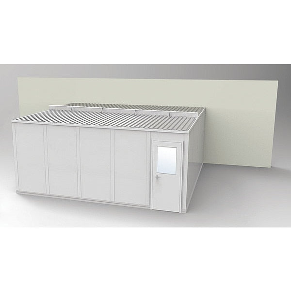 3-Wall Modular In-Plant Office,  8 ft 1 3/4 in H,  20 ft 4 1/2 in W,  16 ft 1 1/4 in D,  Gray