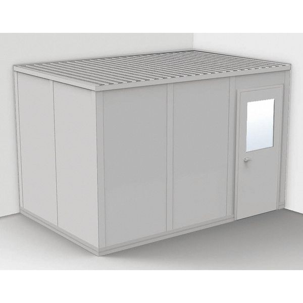 2-Wall Modular In-Plant Office,  8 ft 1 3/4 in H,  12 ft 1 1/4 in W,  8 ft 1 1/4 in D,  Gray